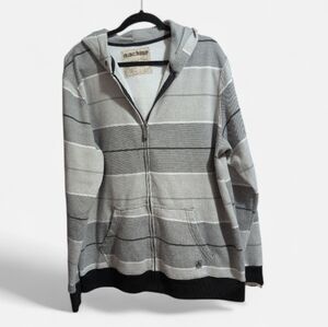 Machine 971 Men’s XXL Gray Striped Zip-Up Hoodie Sweatshirt Jacket